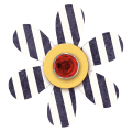 Striped Flower with Jewel - A Digital Scrapbooking Flower Embellishment Asset by Marisa Lerin