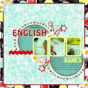 English Names - a digital scrapbook page by Marisa Lerin