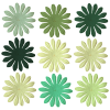 Green Flowers (together again) - A Digital Scrapbooking Flower Embellishment Asset by Marisa Lerin