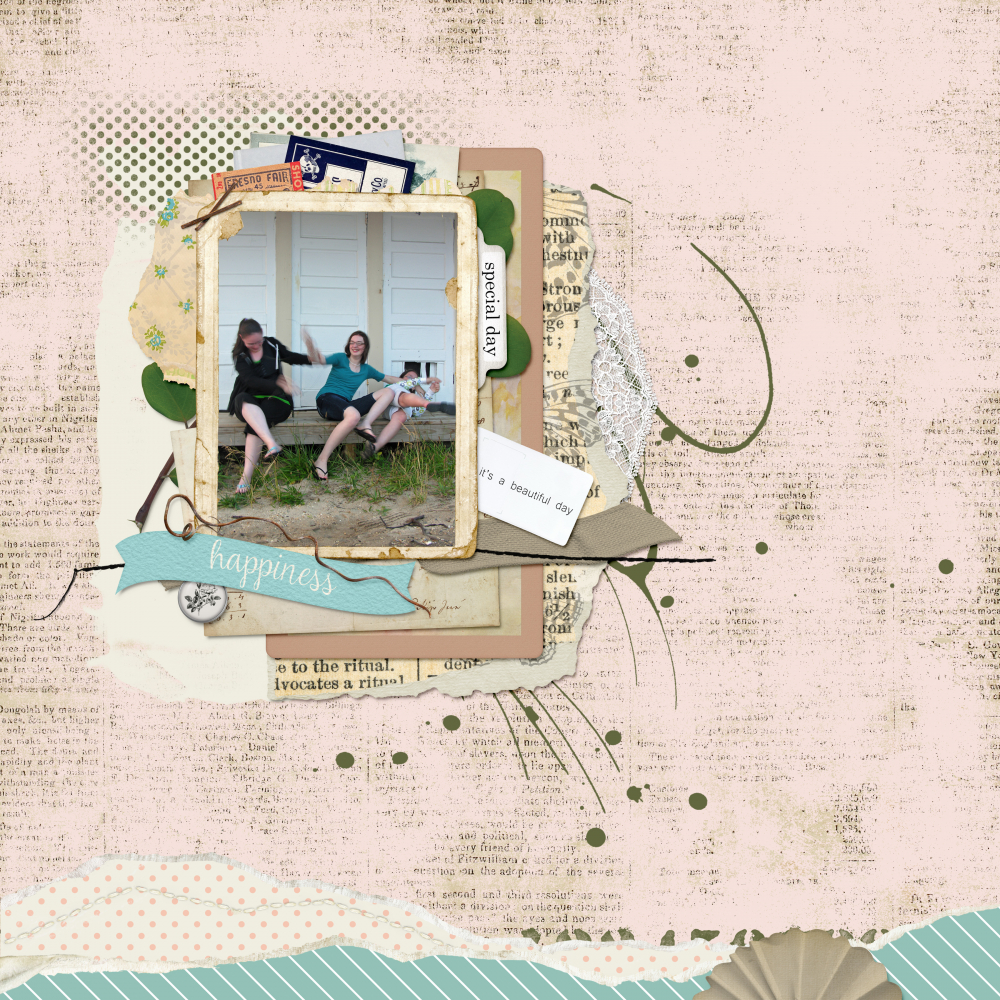 spring digital scrapbook layout