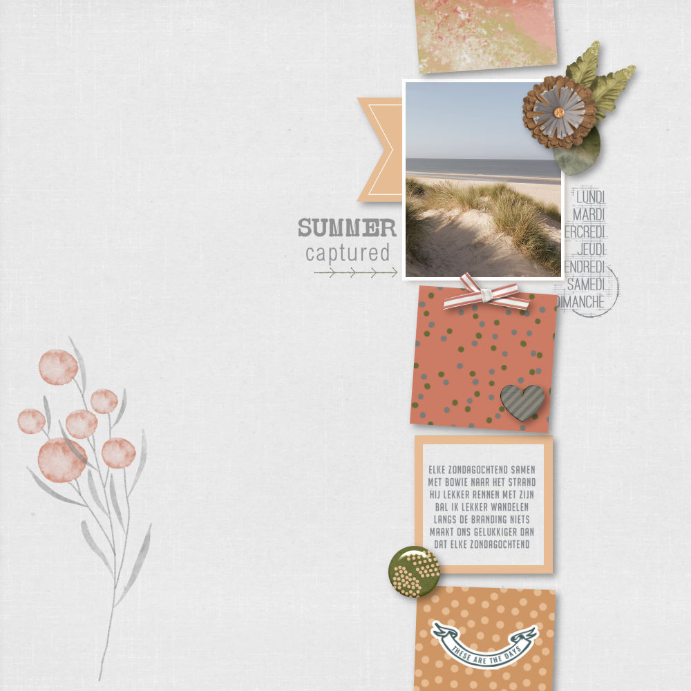 beach digital scrapbook layout