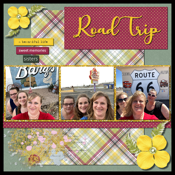 sisters digital scrapbook layout