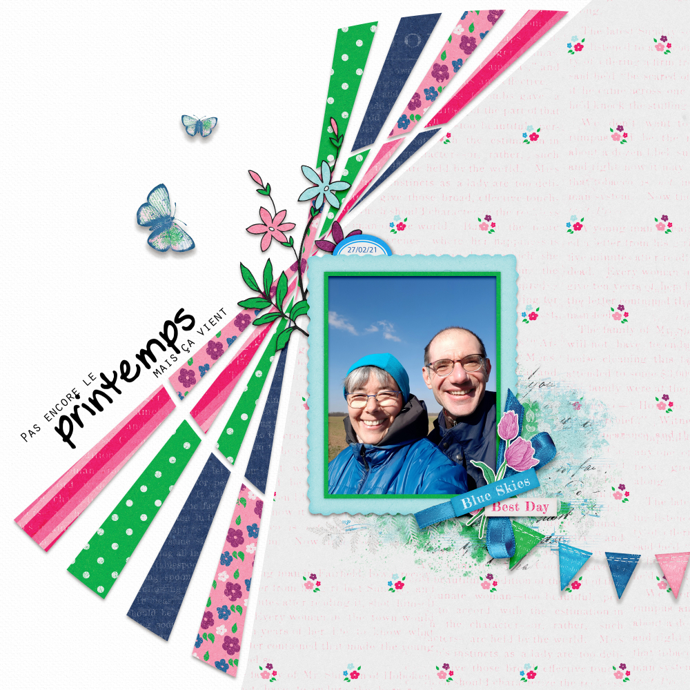 spring digital scrapbook layout