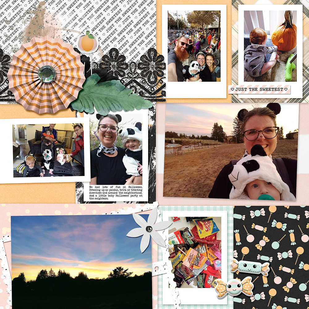 digital scrapbooking Halloween layout