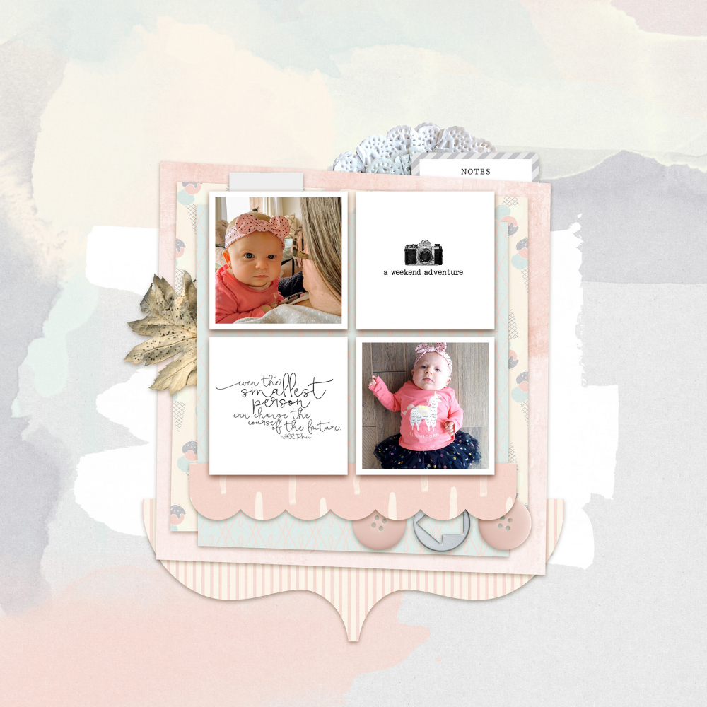 small photos on digital scrapbooking layout