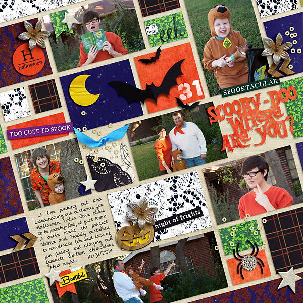 digital scrapbooking Halloween layout