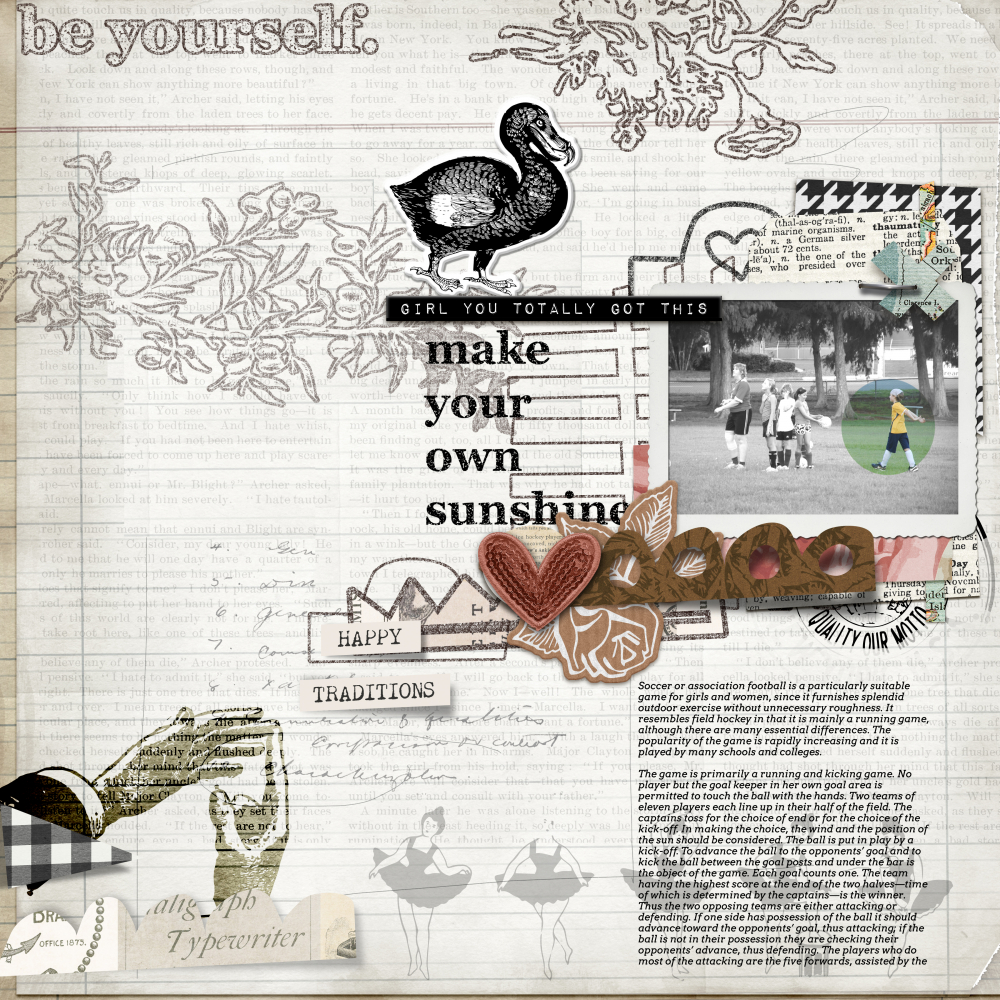 digital collage scrapbook layout