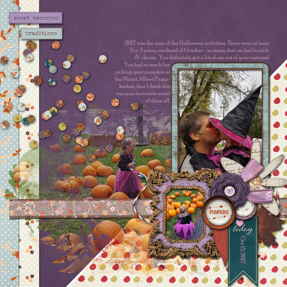 digital scrapbook Halloween layout