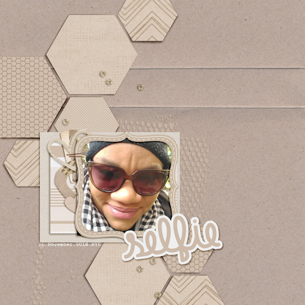 hexagons digital scrapbook layout