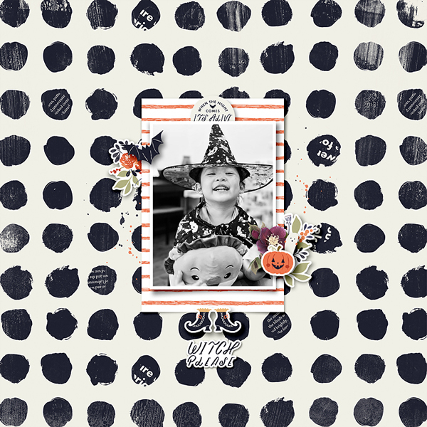 halloween digital scrapbooking layout