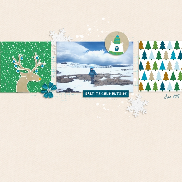 winter digital scrapbooking layout