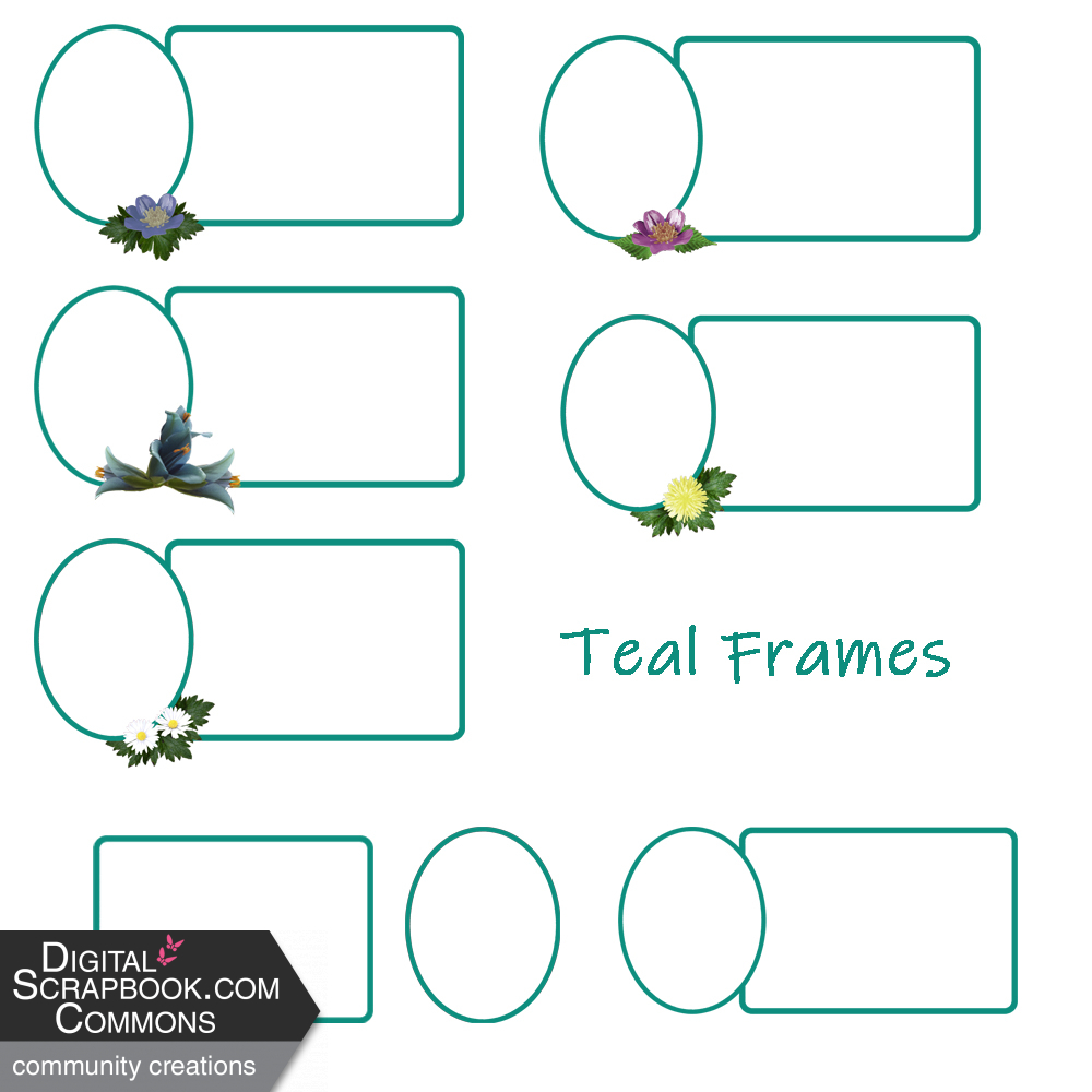 Teal Frames Kit by Rosanne Lodge graphics kit