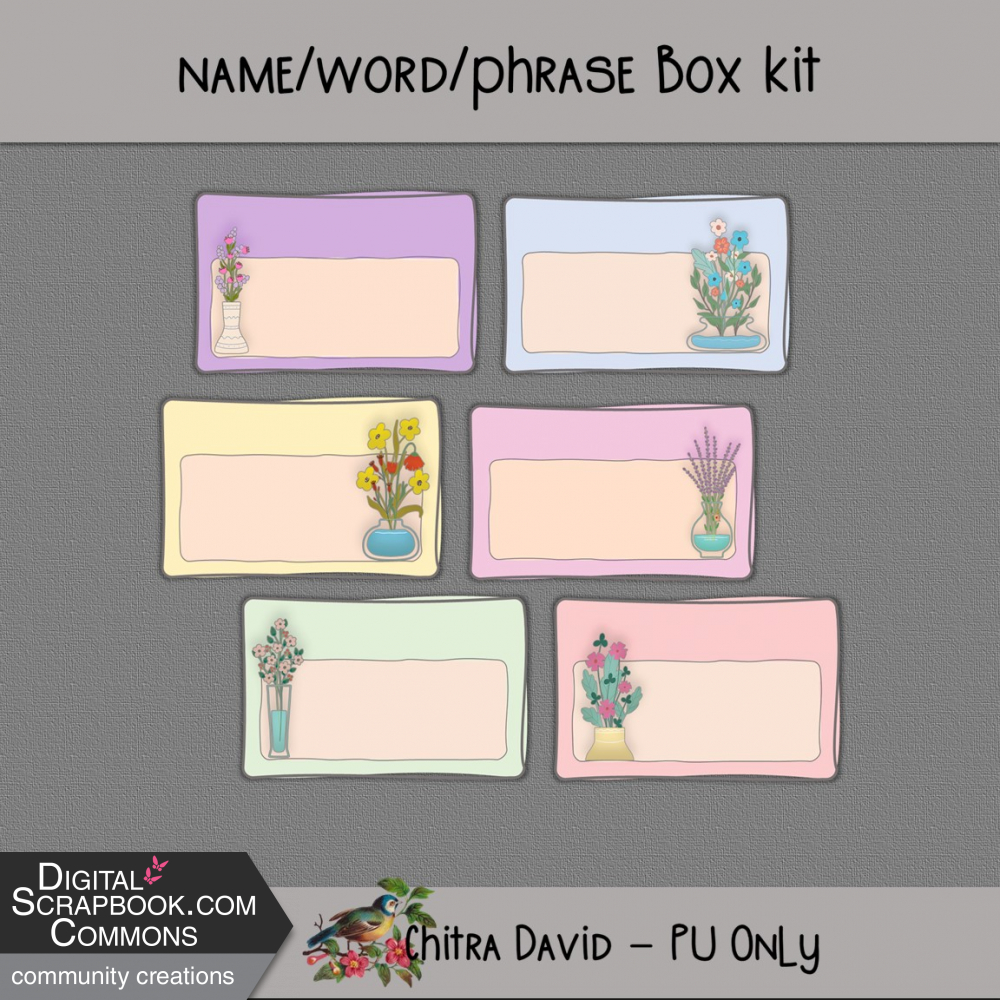 Name/Word/Phrase Box Kit by Chitra David graphics kit