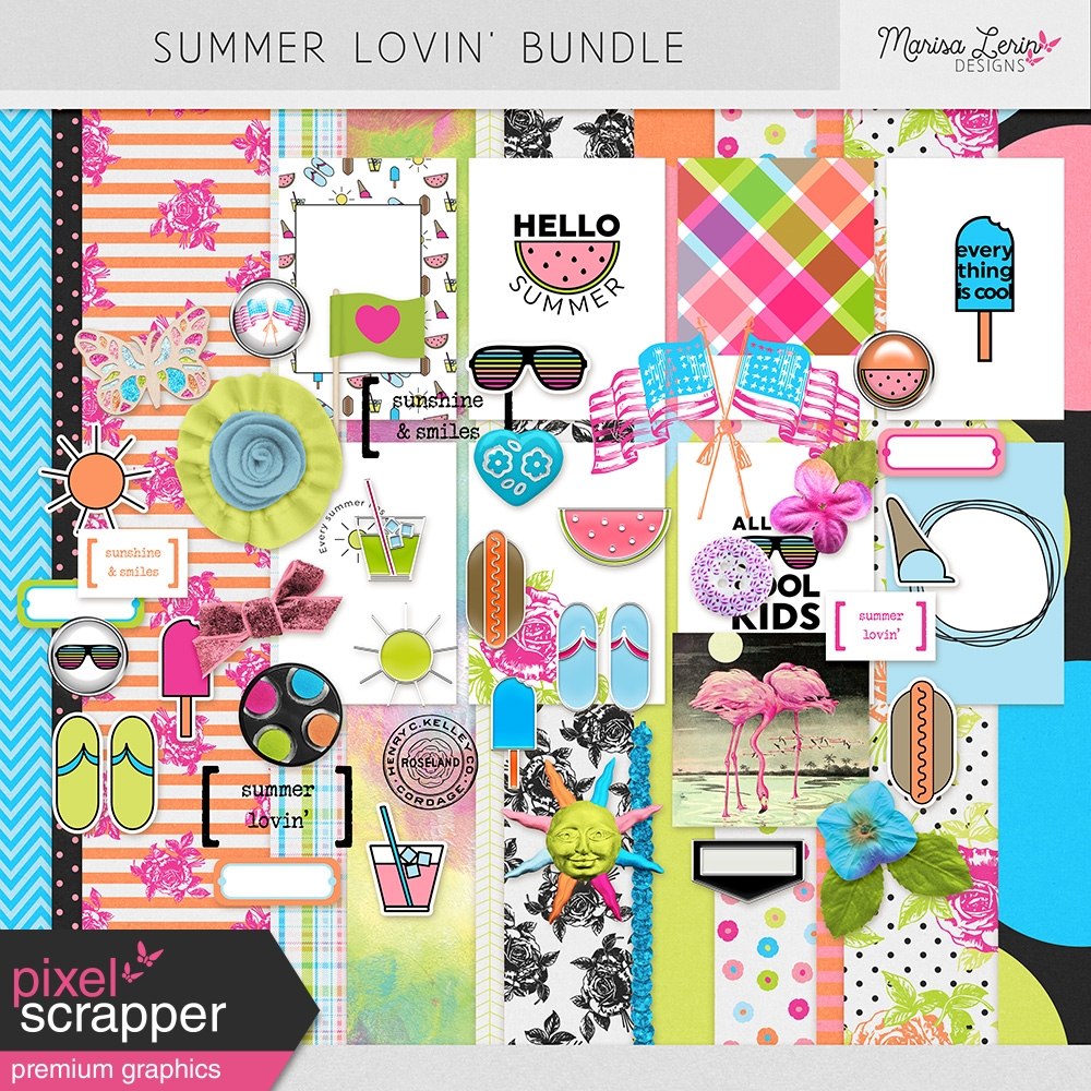 bright and fun digital scrapbooking kits