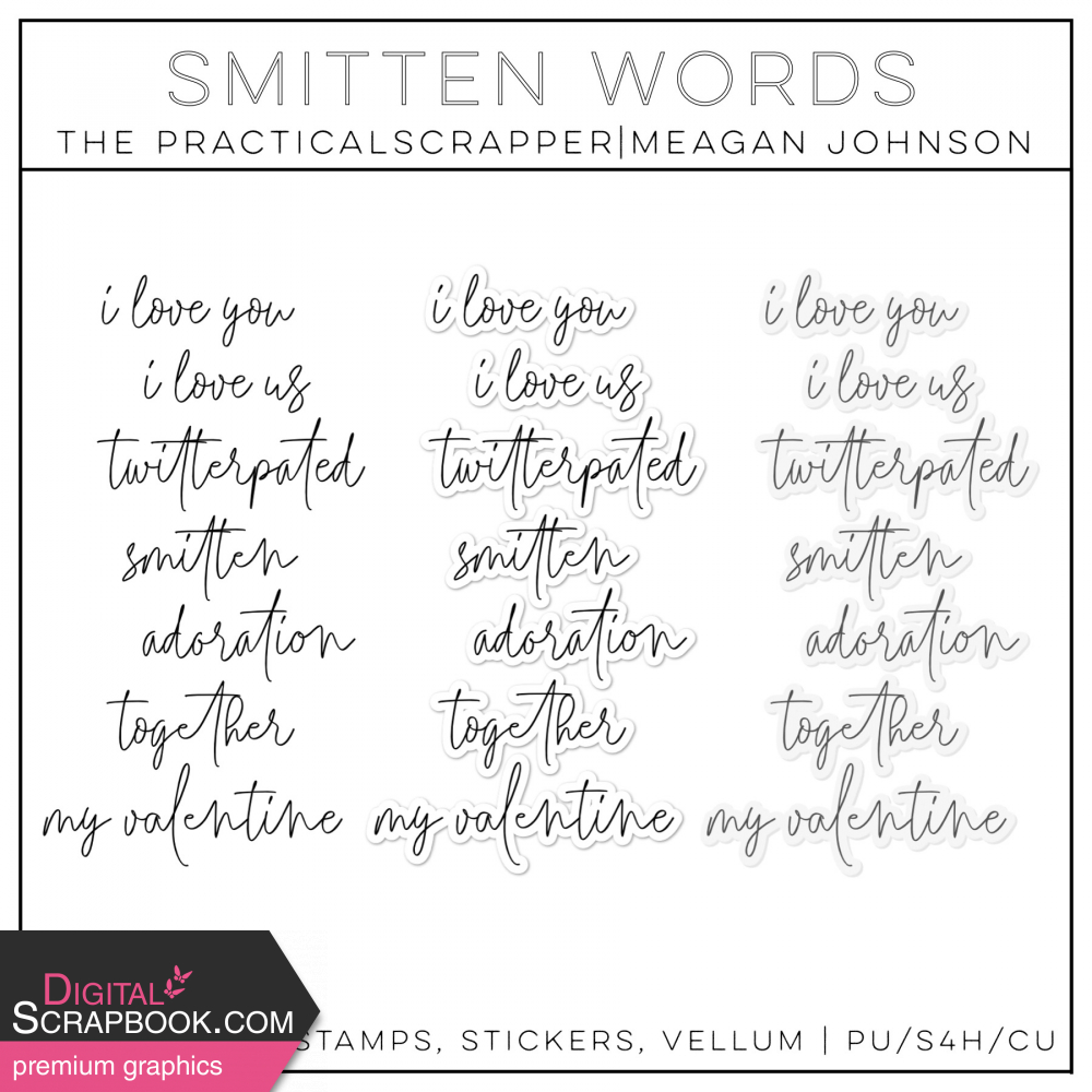 Smitten Words Kit by Meagan Johnson graphics kit