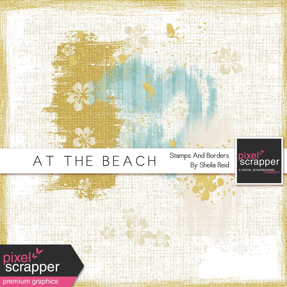 At The Beach Stamps And Borders Kit by Sheila Reid graphics kit