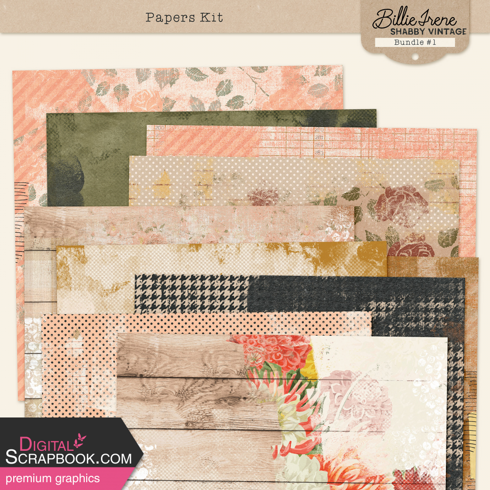 shabby chic digital papers