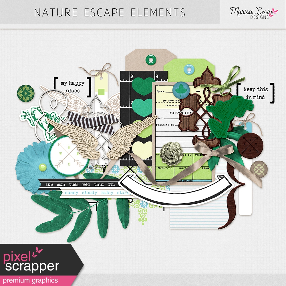 Nature Escape Elements Kit by Marisa Lerin graphics kit ...