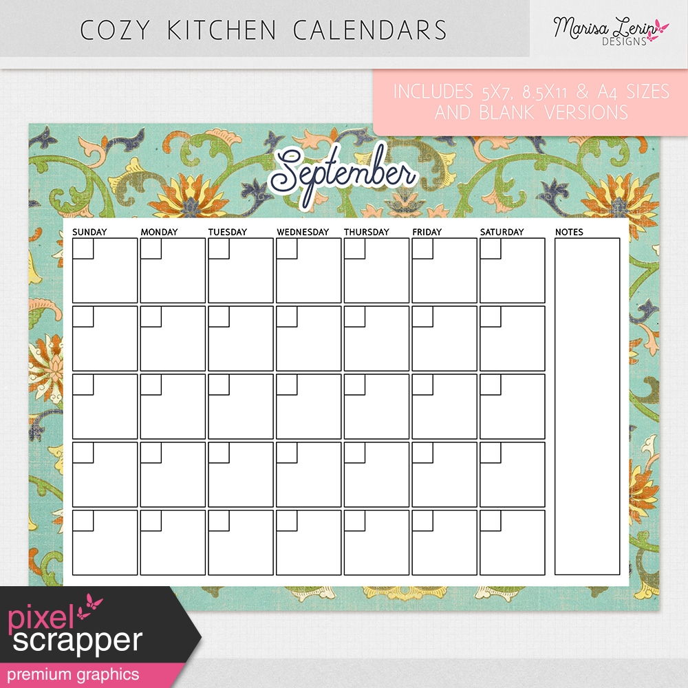 Cozy Kitchen Calendars Kit by Marisa Lerin graphics kit
