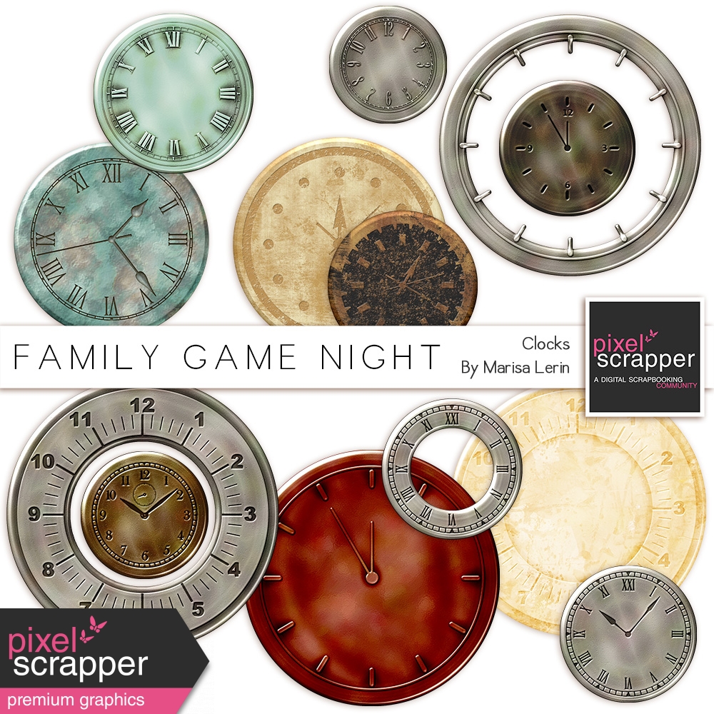 Metal Clocks Kit by Marisa Lerin graphics kit