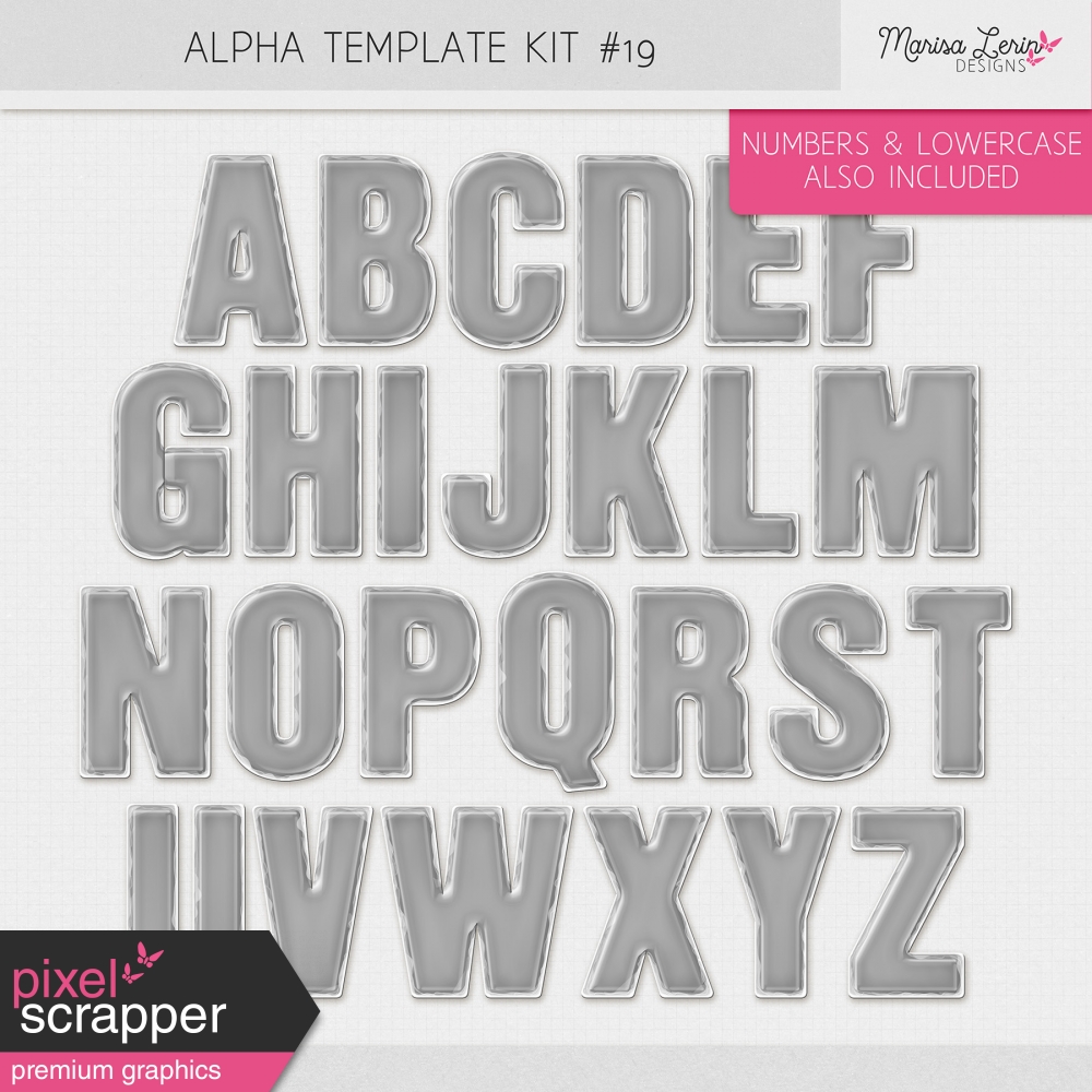 Alpha Template Kit 19 by Marisa Lerin graphics kit DigitalScrapbook