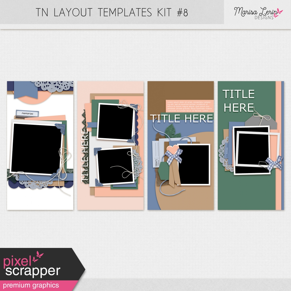 Travelers Notebook Layout Templates Kit 8 by Marisa Lerin graphics kit