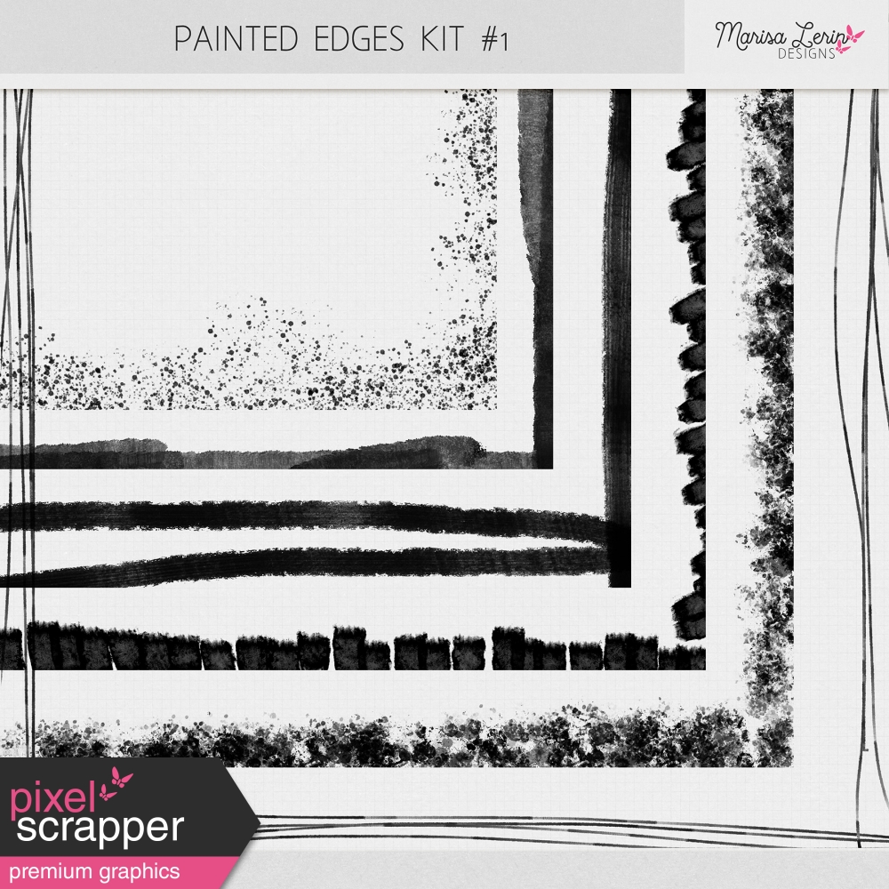 Painted Edges Kit 01 by Marisa Lerin graphics kit DigitalScrapbook