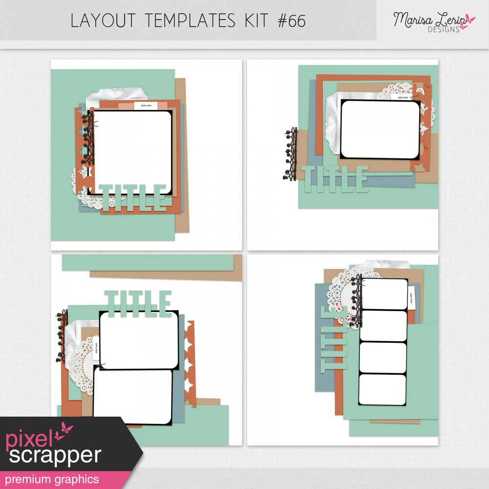 digital scrapbooking layout templates kit