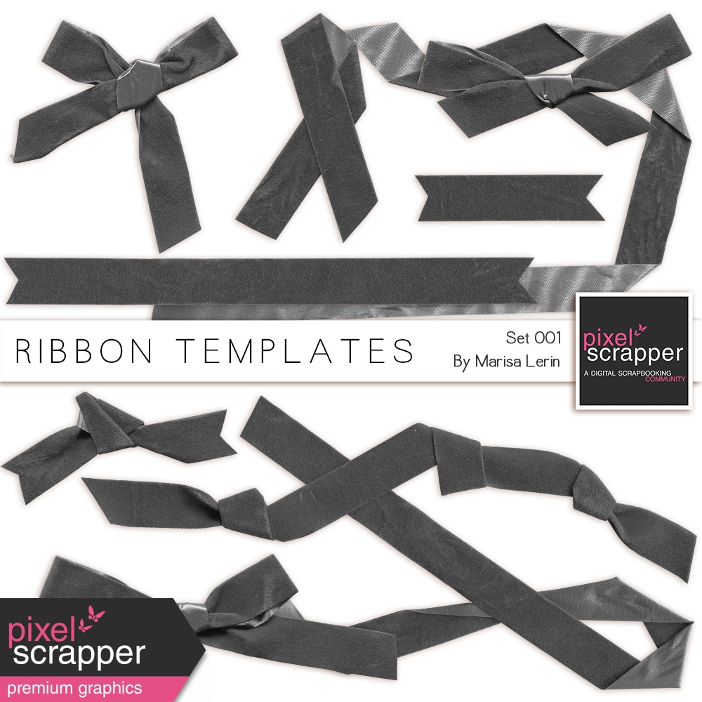 Ribbon Templates Kit 1 by Marisa Lerin graphics kit DigitalScrapbook