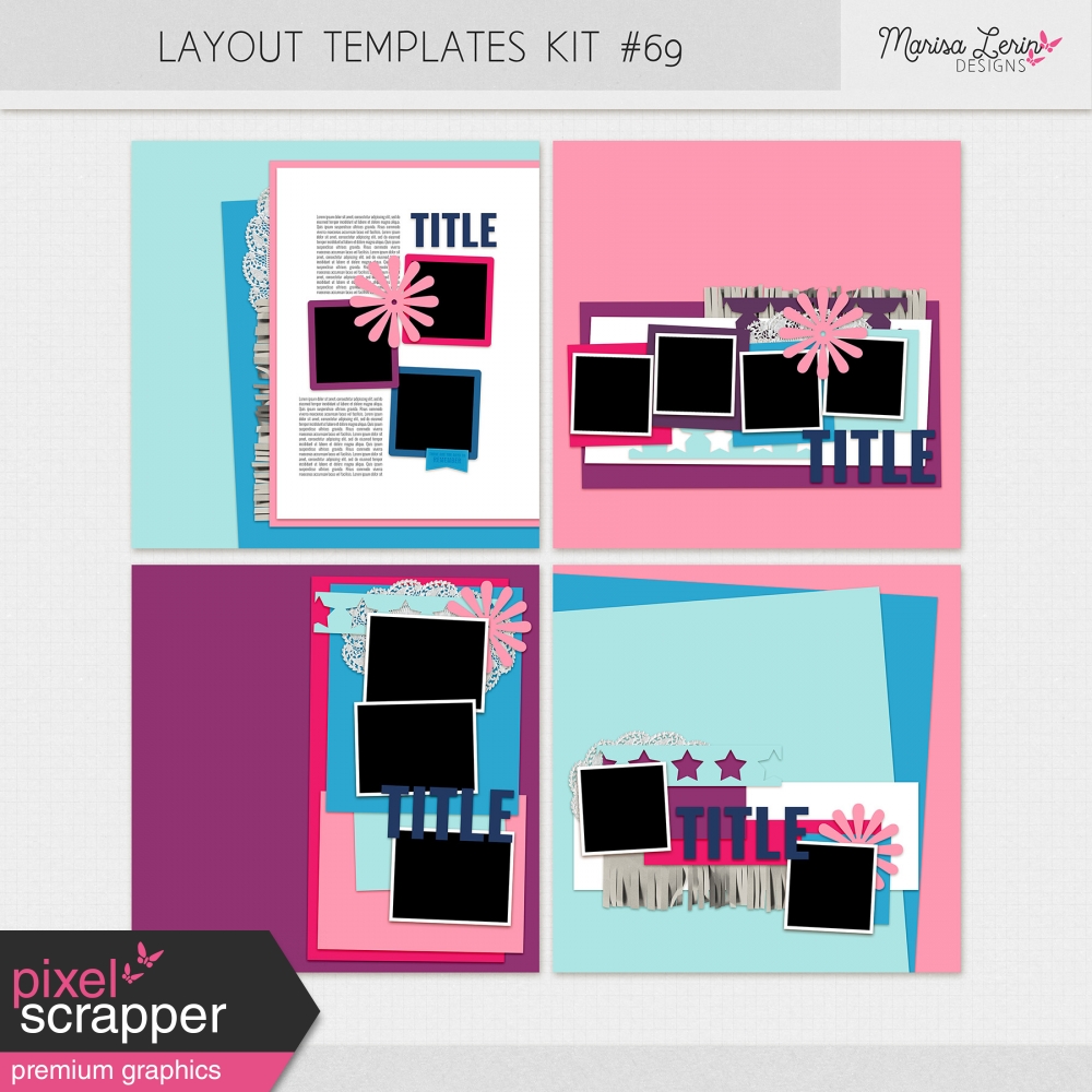 digital scrapbooking layout templates kit