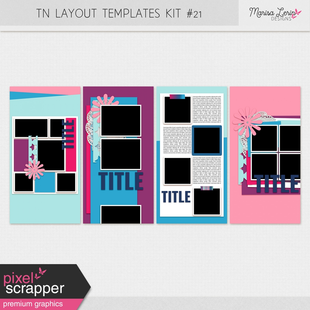 travelers notebook digital scrapbooking layout templates kit