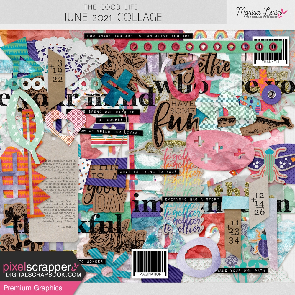 digital mixed media collage kit