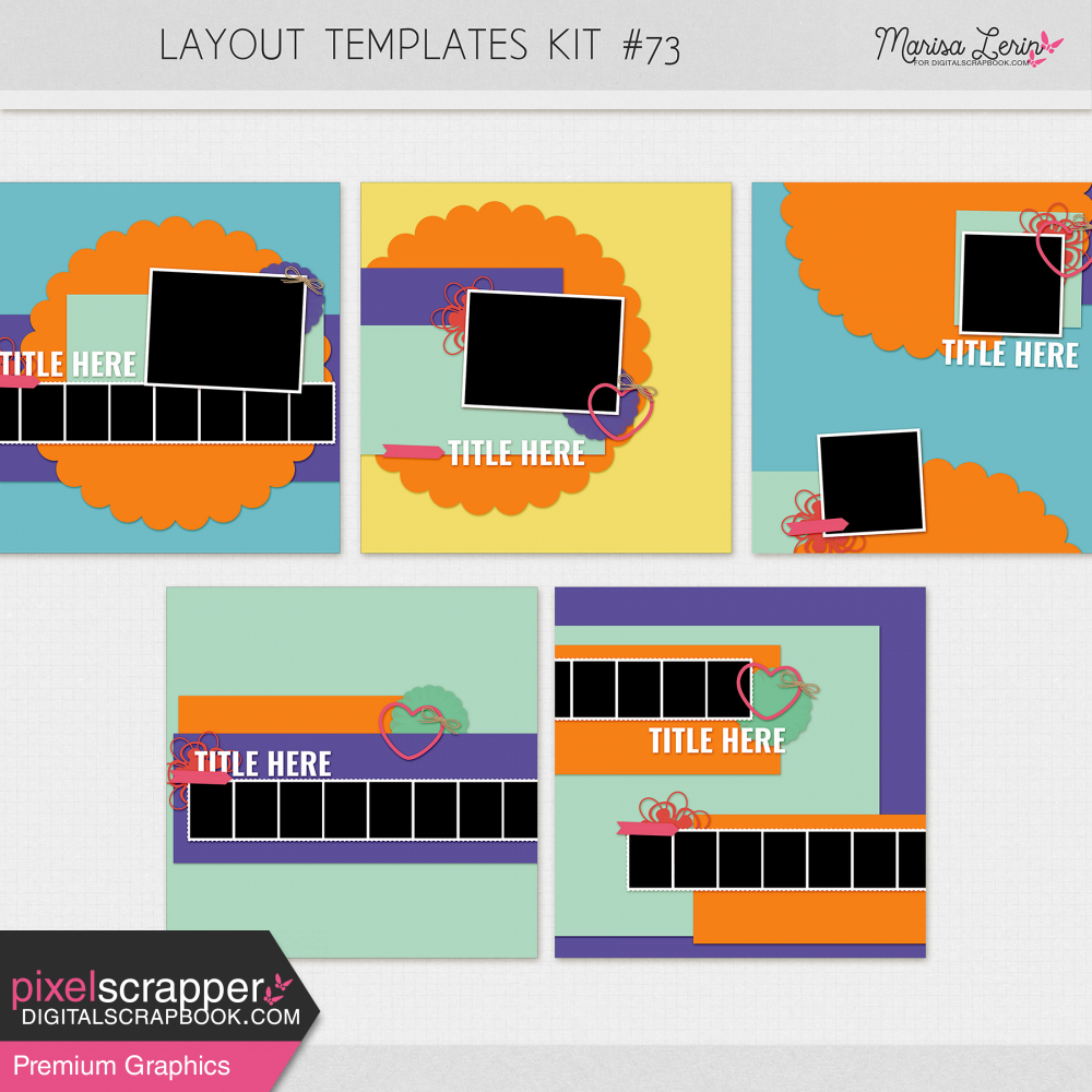 digital scrapbooking layout templates kit