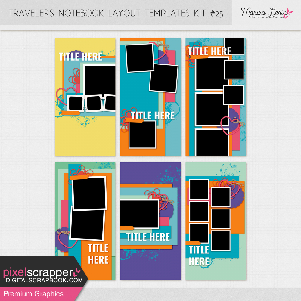 travelers notebook digital scrapbooking layout templates kit