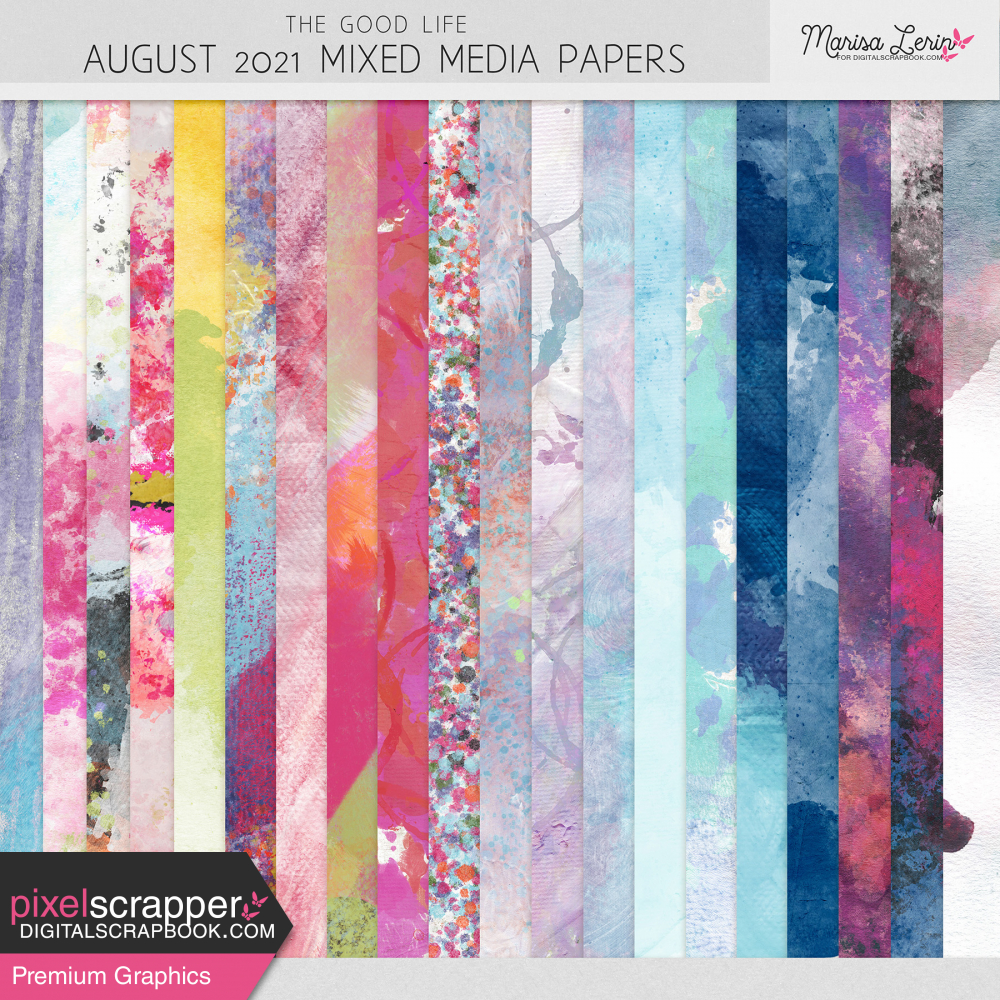 The Good Life August 2021 Mixed Media Papers Kit by Marisa Lerin