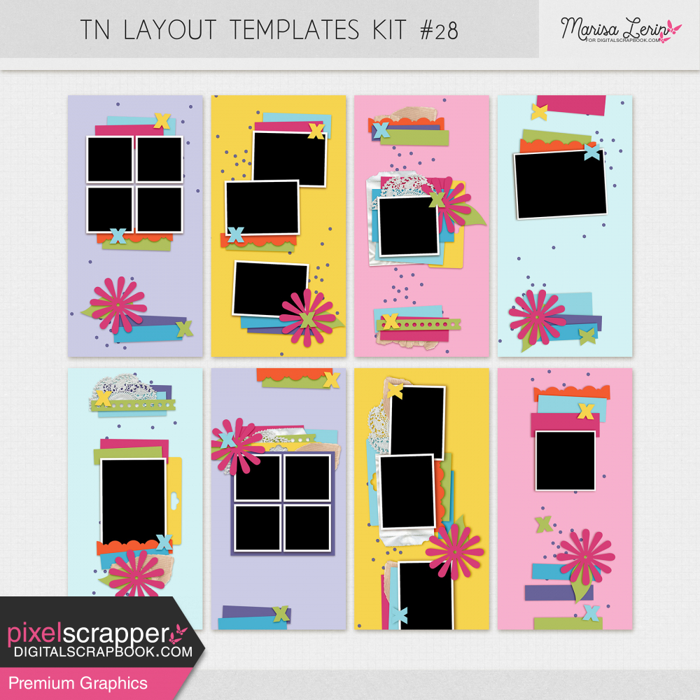 travelers notebook digital scrapbooking layout templates kit