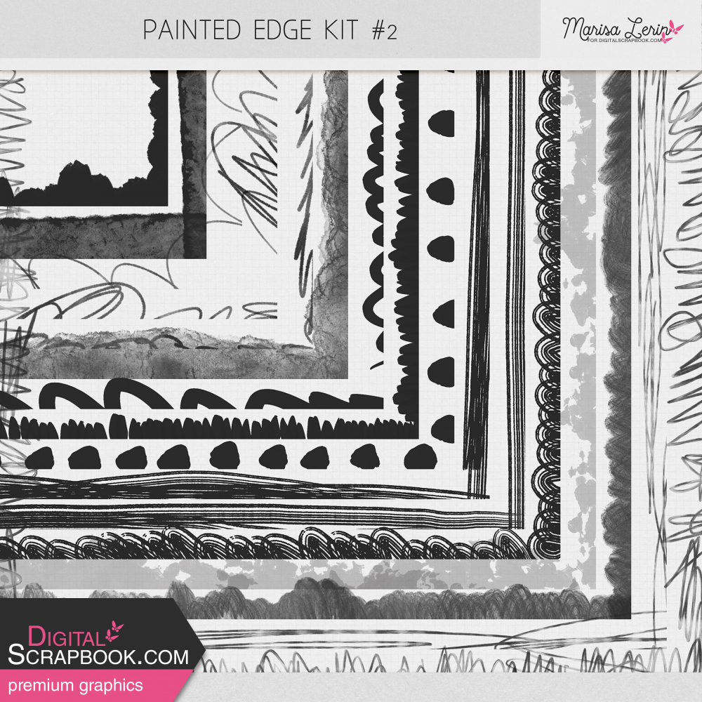 Painted Edges Kit 2 by Marisa Lerin graphics kit DigitalScrapbook