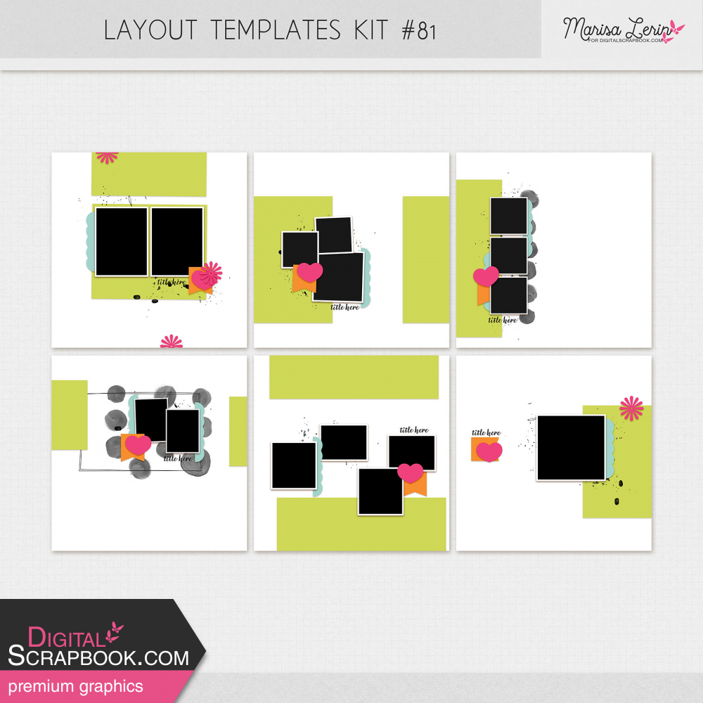 digital scrapbooking layout templates kit