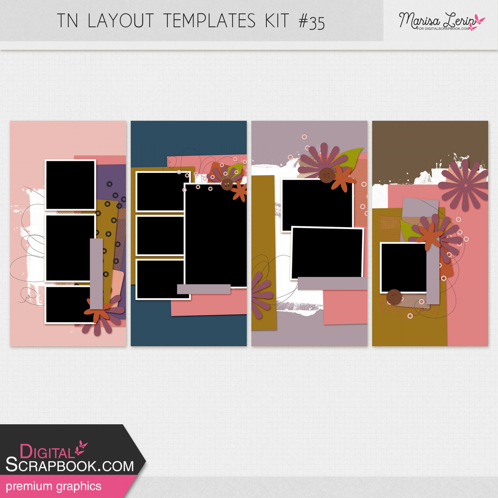 travelers notebook digital scrapbooking layout templates kit