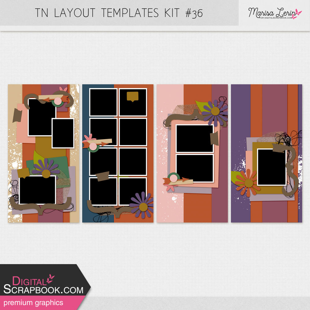 travelers notebook digital scrapbooking layout templates kit