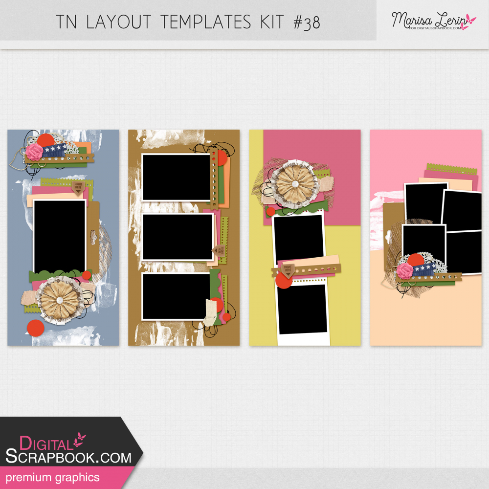 travelers notebook digital scrapbooking layout templates kit