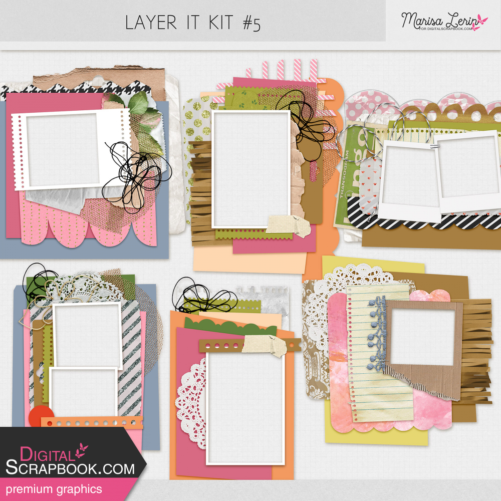 digital scrapbooking cluster templates