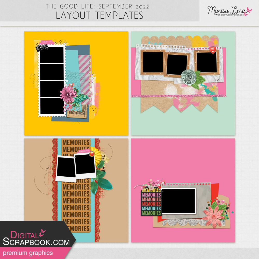 digital scrapbook layout templates