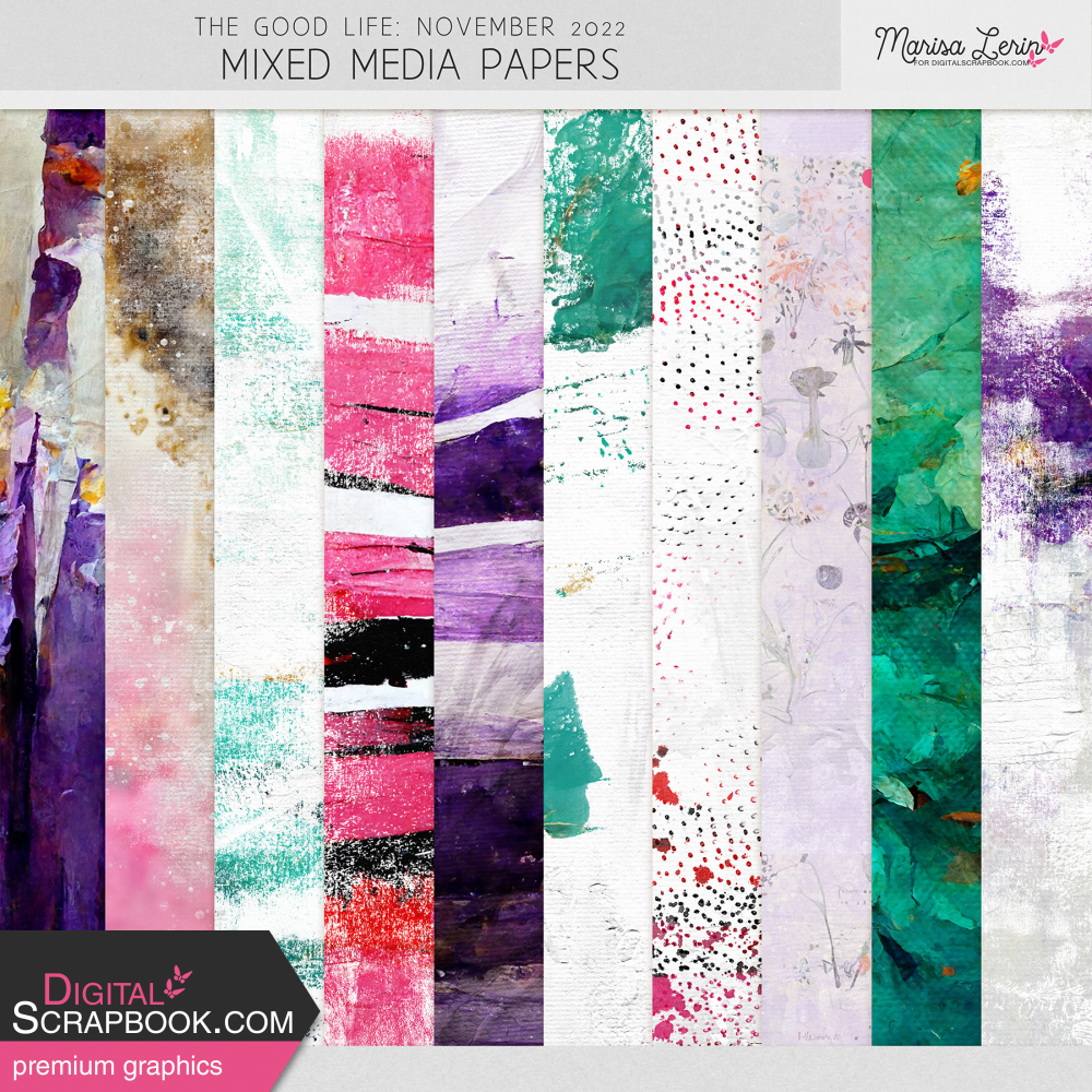 The Good Life November 2022 Mixed Media Papers Kit by Marisa Lerin