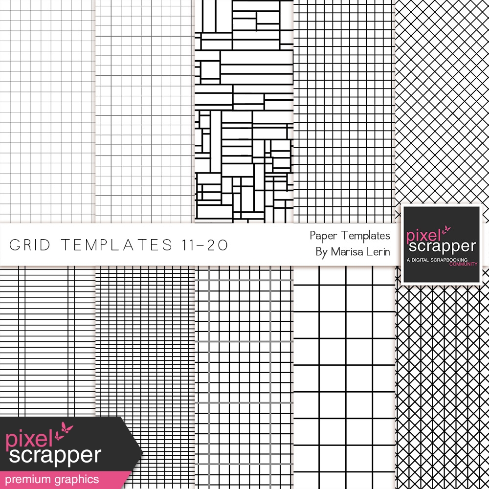 Grid Paper Templates 1120 Kit by Marisa Lerin graphics kit