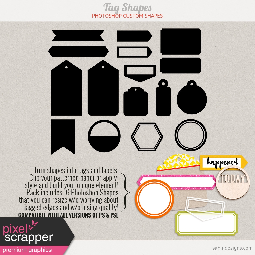 Tag Shapes by Elif Şahin graphics kit Digital