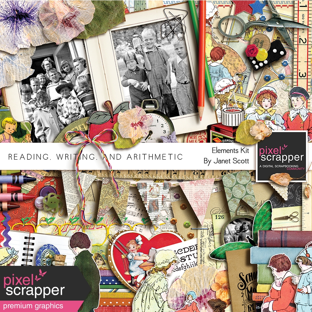 Reading, Writing, and Arithmetic Elements Kit by Kemp graphics