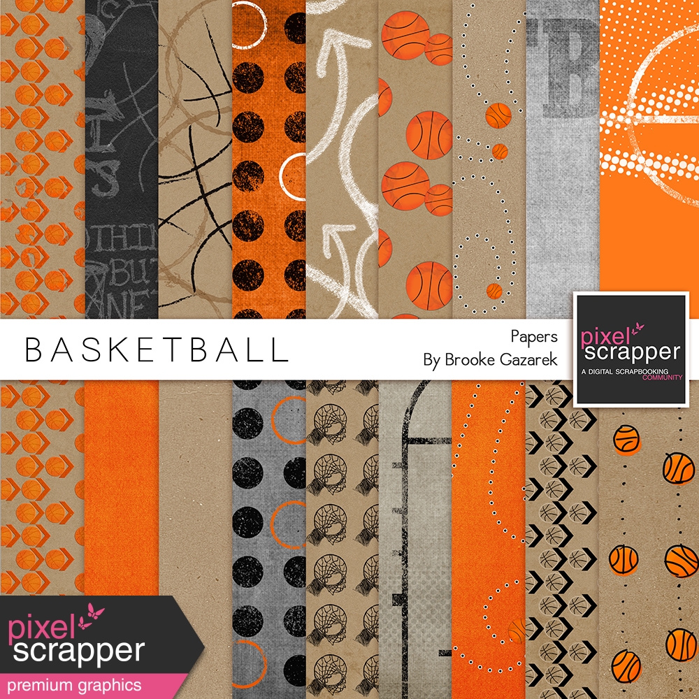 Basketball Papers Kit by Brooke Gazarek graphics kit DigitalScrapbook