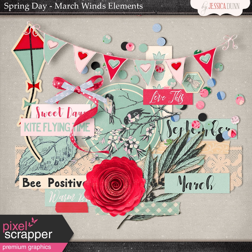 Spring Day Collab March Winds Elements by Jessica Dunn 🦋 graphics kit