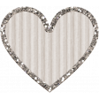 Cardboard Glitter Heart - White